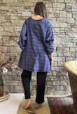 Porto Button Back Breton Tunic French Navy 